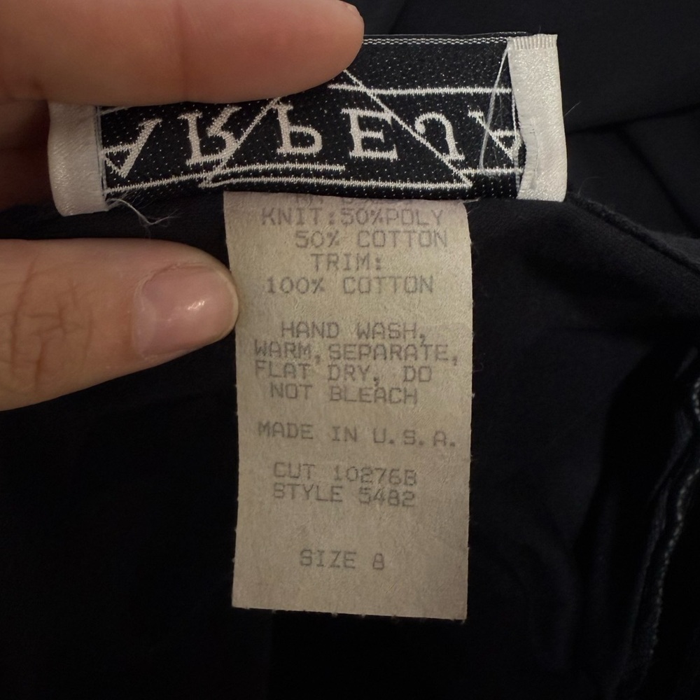 Vintage Arpeja Black Open-Back V-Waist Midi Dress Size 8 Black - Picture 8 of 11